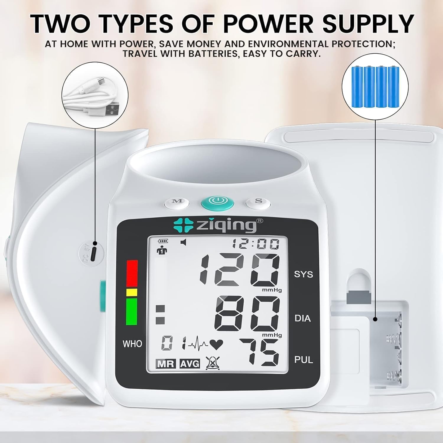love Automatic Upper Arm Blood Pressure Monitor with Cuff and Voice Guide

