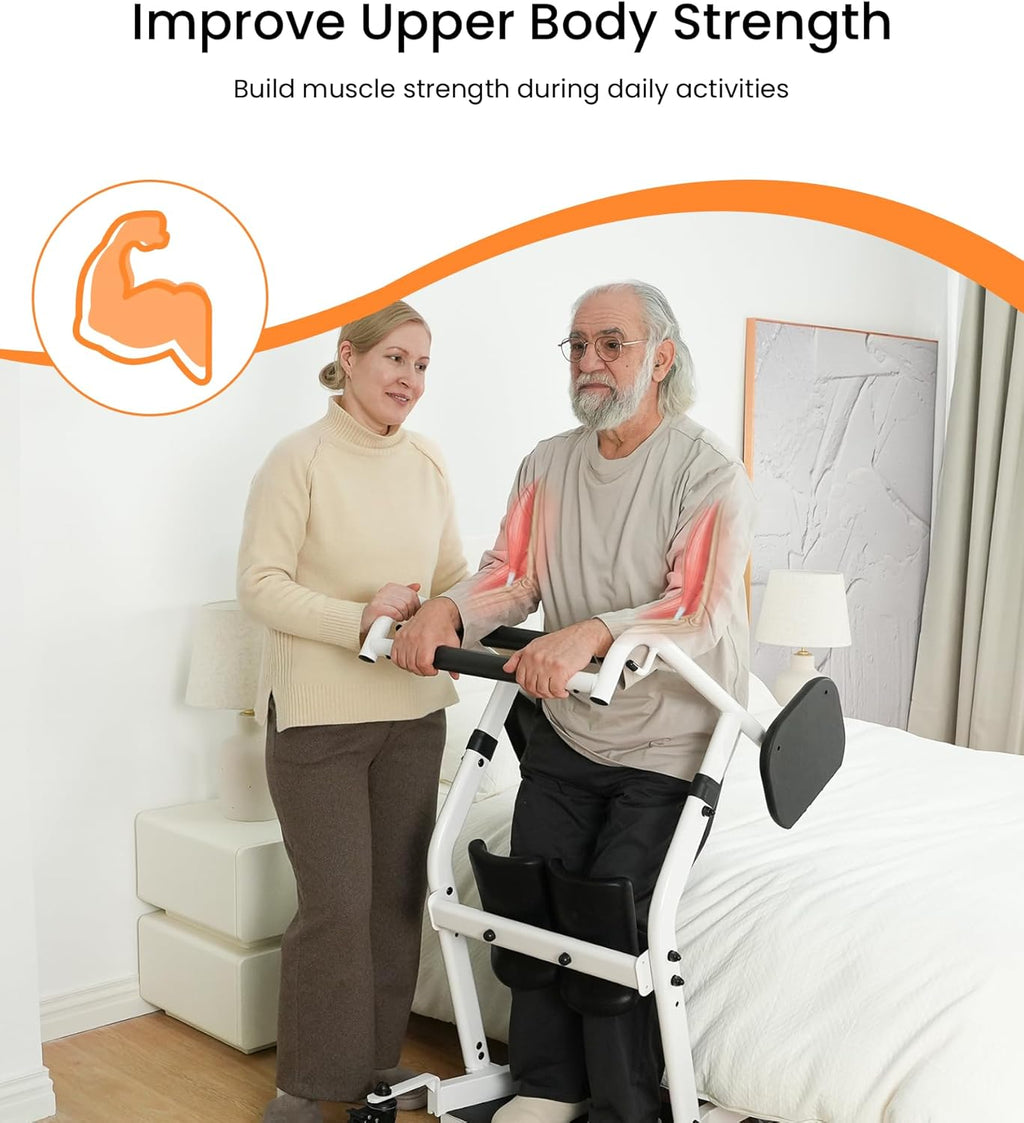 VOCIC Sit to Stand Lift Transfer Assist Chair with Wheels and Safety Lock Brakes

