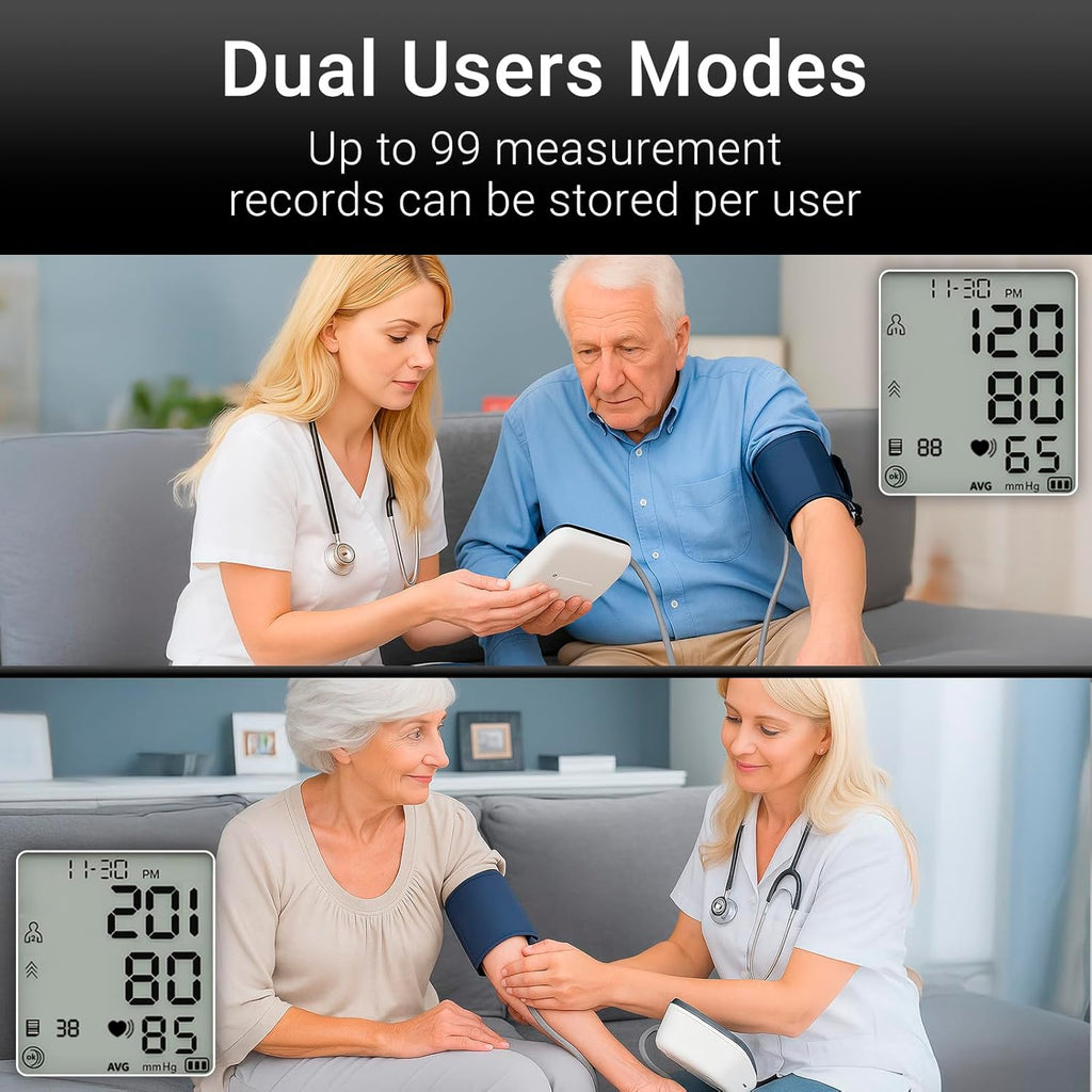 Vive Digital Automatic Upper Arm Blood Pressure Monitor with Heart Rate and Cuff

