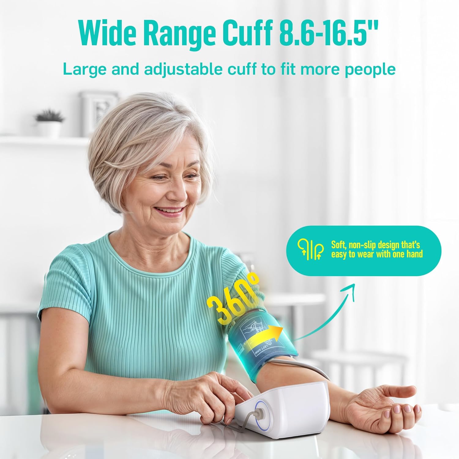 RunStar Upper Arm Automatic Digital Blood Pressure Monitor Wide Range Cuff

