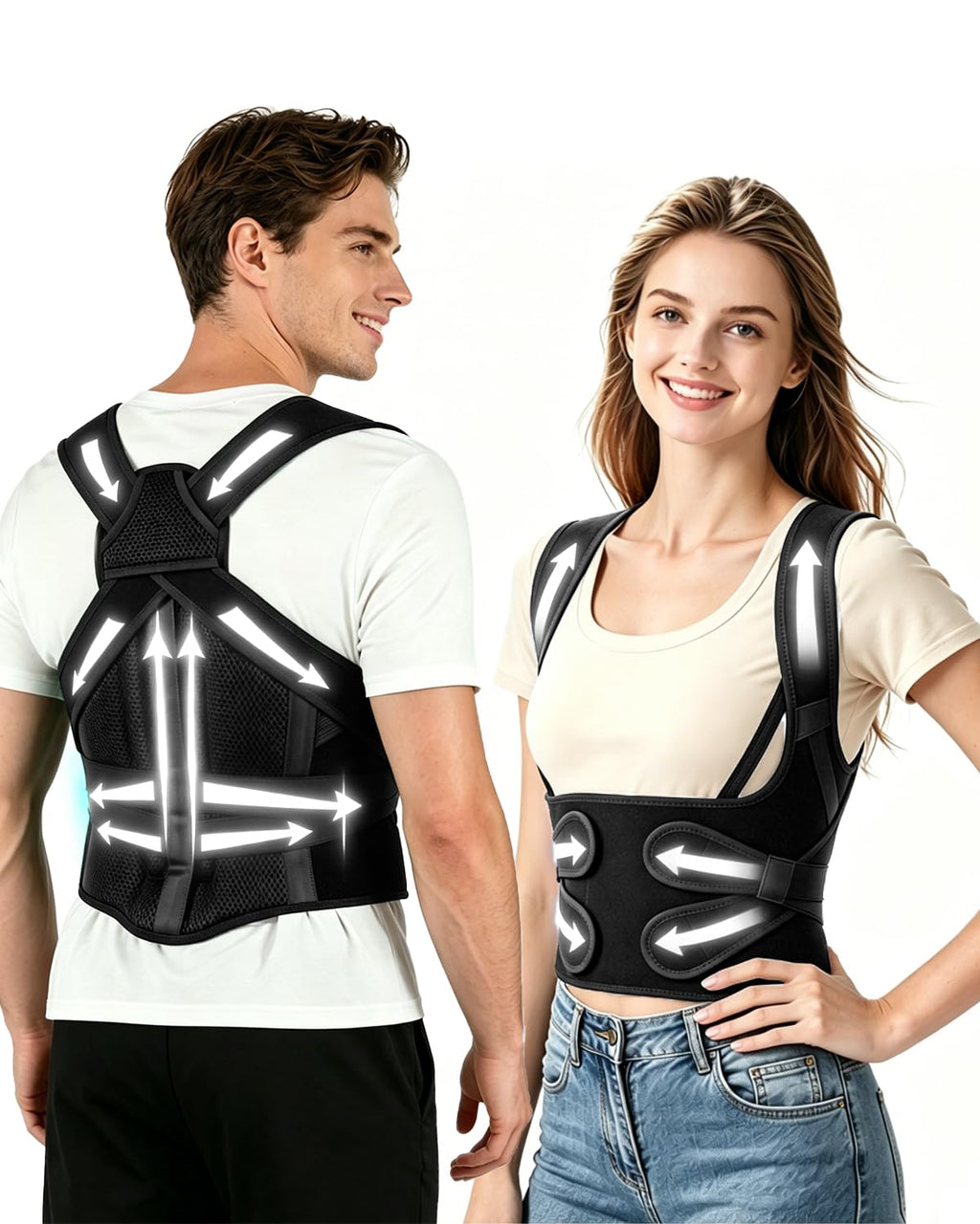 Posture Corrector for Women and Men, Dynamic Traction Back Brace for Back Pain

