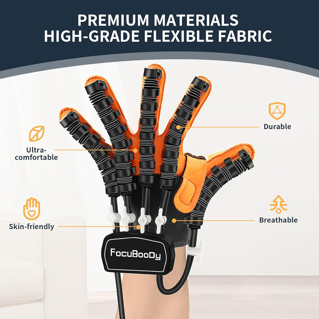 FocuBoody Rehabilitation Robot Gloves for Stroke Recovery, Finger Exercise USB Rechargeable

