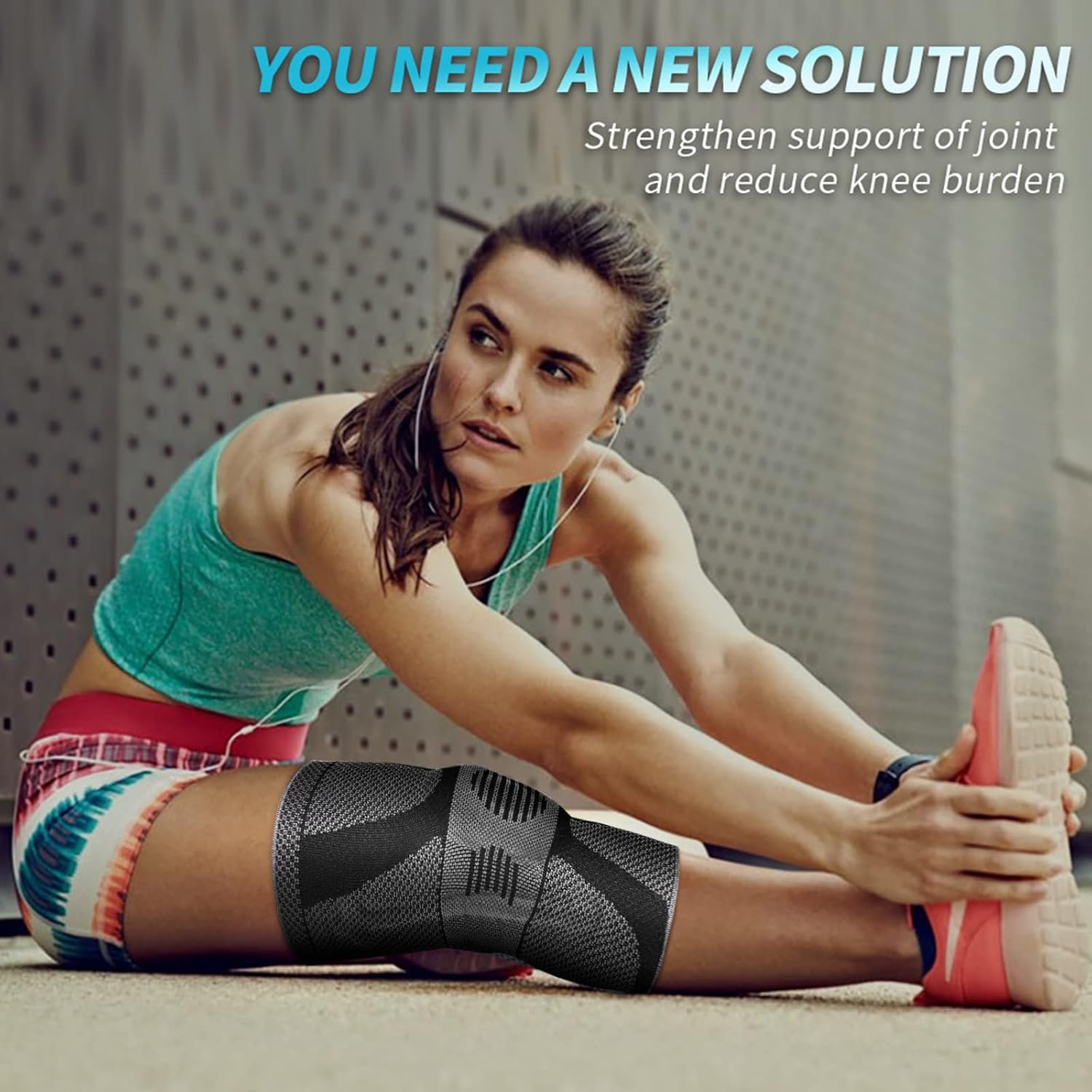 NEENCA Professional Knee Brace Compression Sleeve with Horizontal Knit Support

