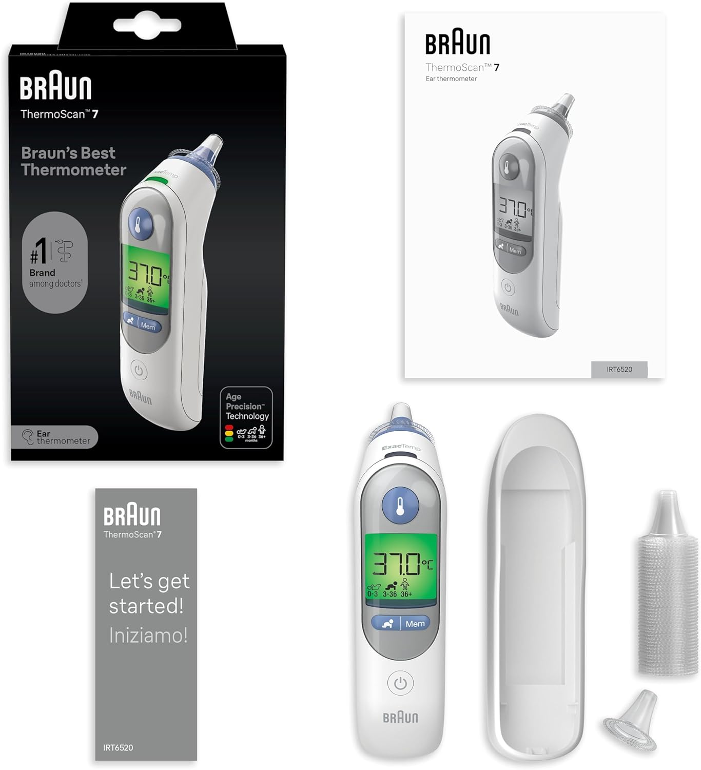 Braun ThermoScan 7 IRT6520 Thermometer with ThermoScan Lens Filters

