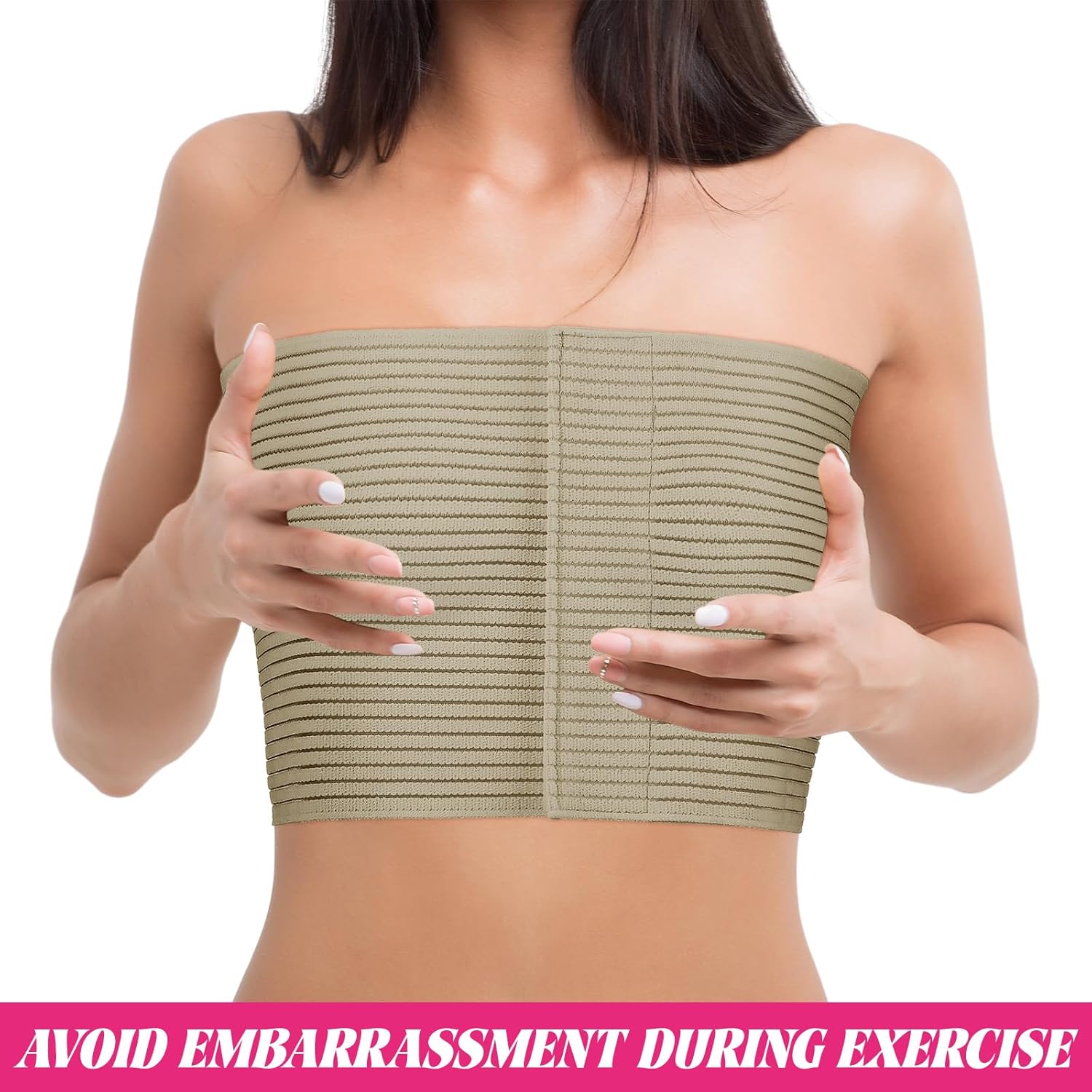 Geiserailie Breast Support Compression Wrap, Adjustable Self-Adhesive Chest Bandage

