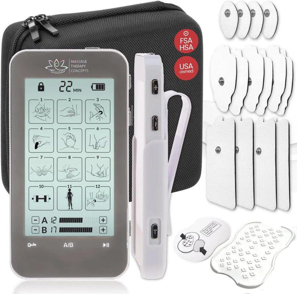Massage Therapy Concepts Dual TENS and EMS Muscle Stimulator for Pain Relief

