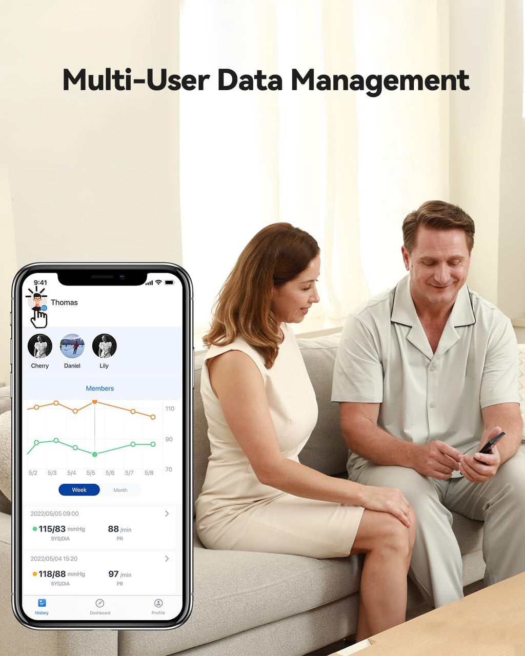 Checkme Wireless Upper Arm Blood Pressure Monitor with Bluetooth, App & 50 Readings

