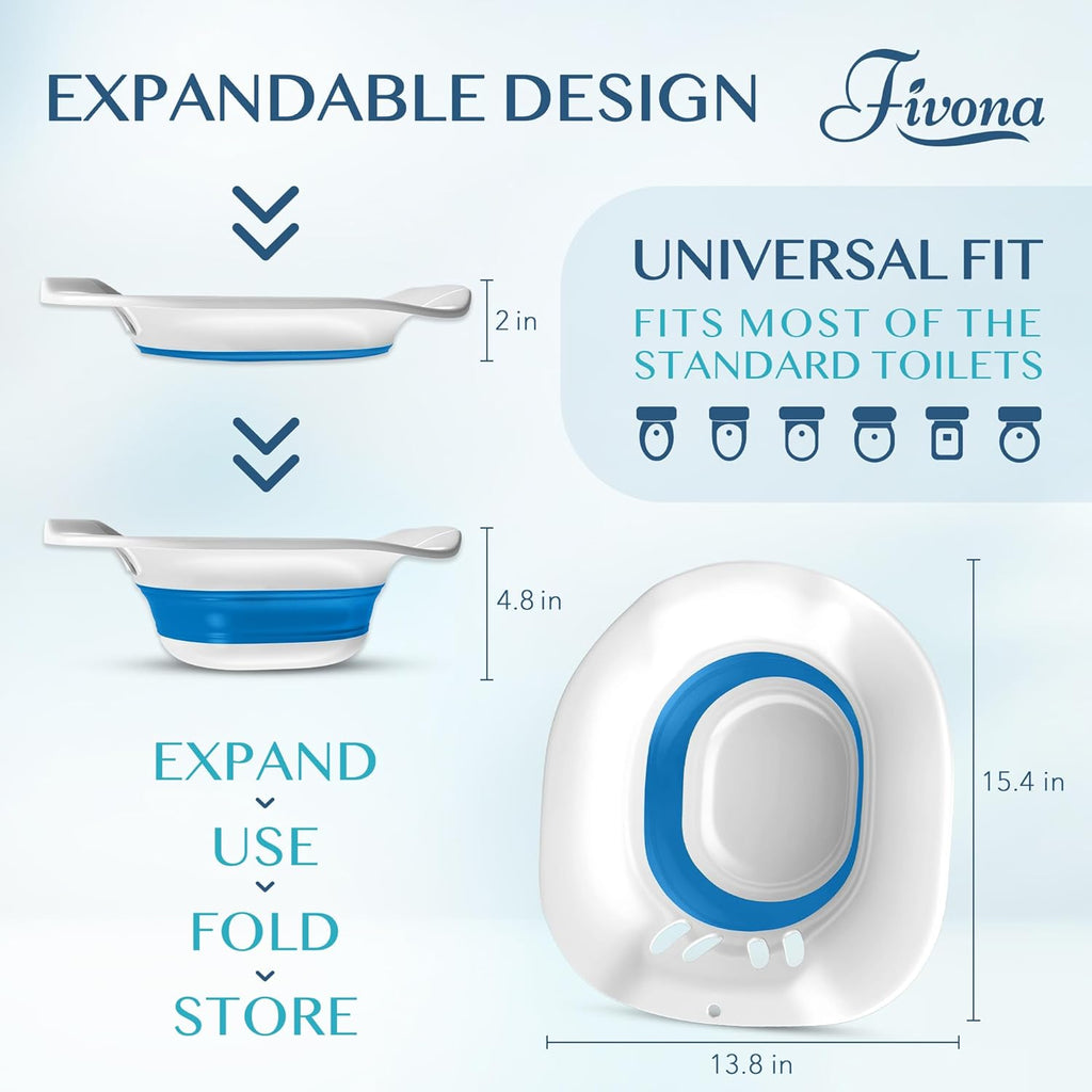 Fivona Foldable Sitz Bath Basin and Massage Hand Bidet Cleansing Tool

