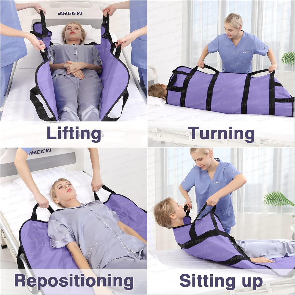 ZHEEYI Positioning Bed Pad with Reinforced Handles, Patient Transfer Sheet 43x36 in


