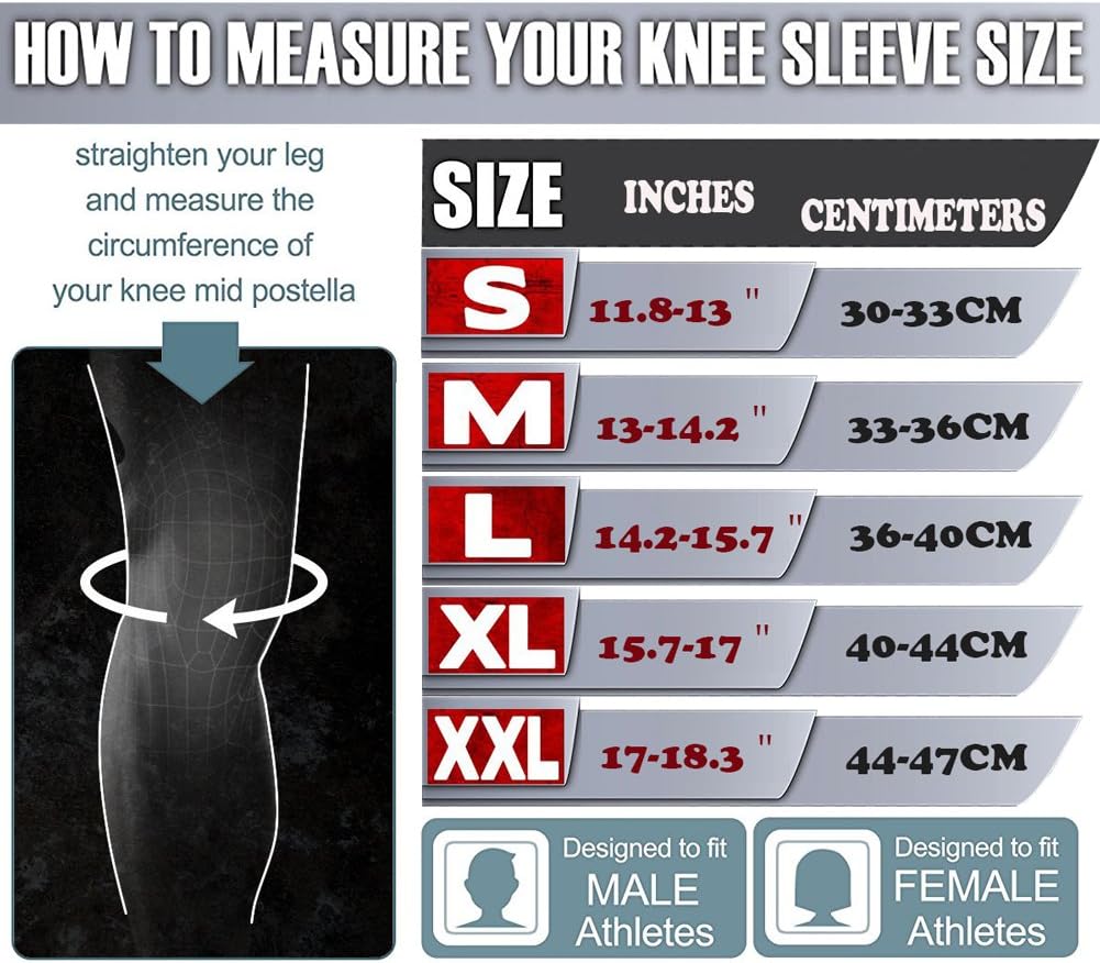 Nisrok 7mm Neoprene Compression Knee Sleeves, Support for Training & Weightlifting

