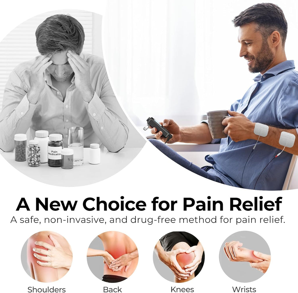 AUVON Rechargeable TENS Unit Muscle Stimulator with 8 Modes, 6 Pads, Carry Case

