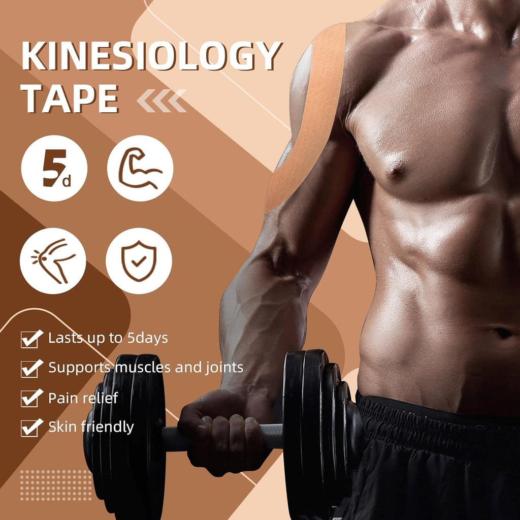 OK TAPE Kinesiology Tape Bulk Roll 103.3 ft Pro Adhesive Elastic Cotton, Latex-Free

