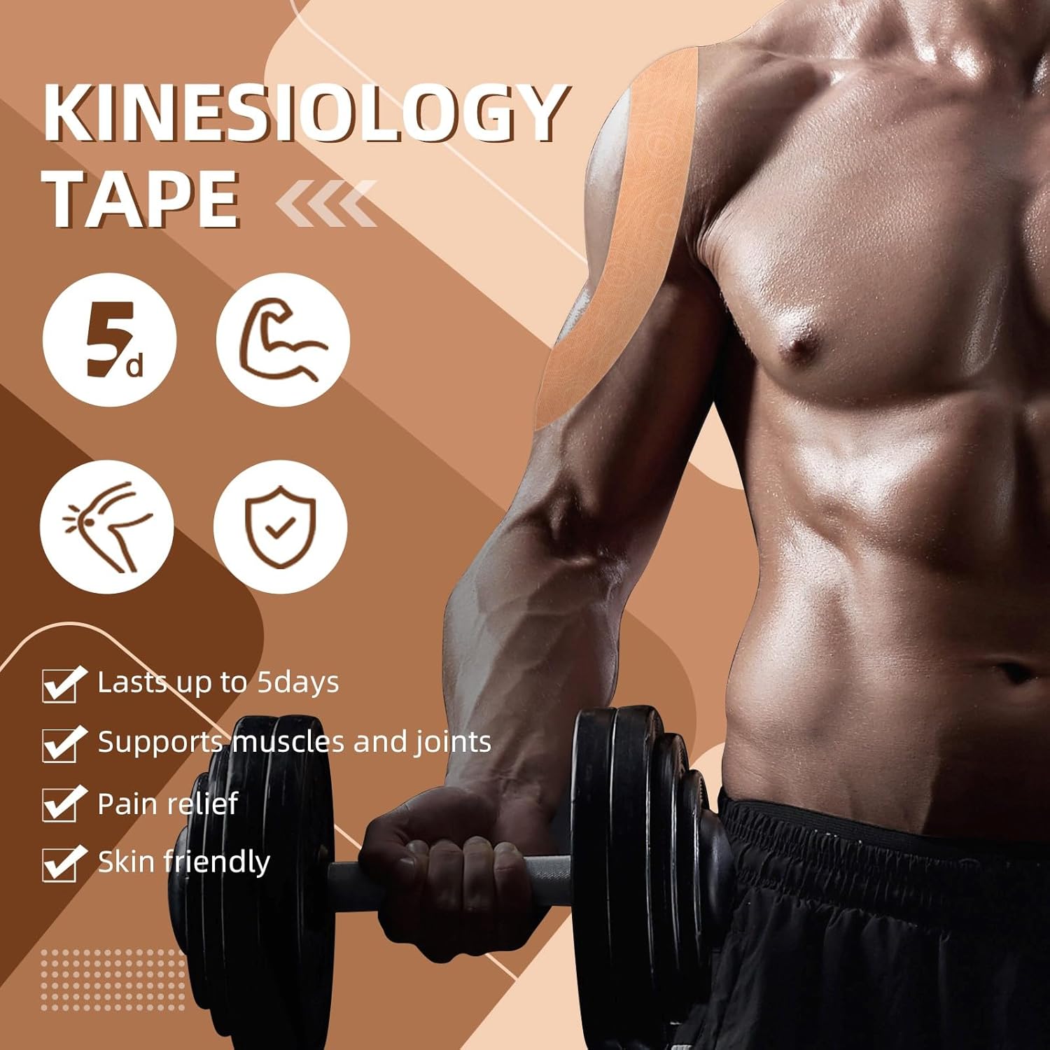 OK TAPE Kinesiology Tape Bulk Roll 103.3 ft Pro Adhesive Elastic Cotton, Latex-Free

