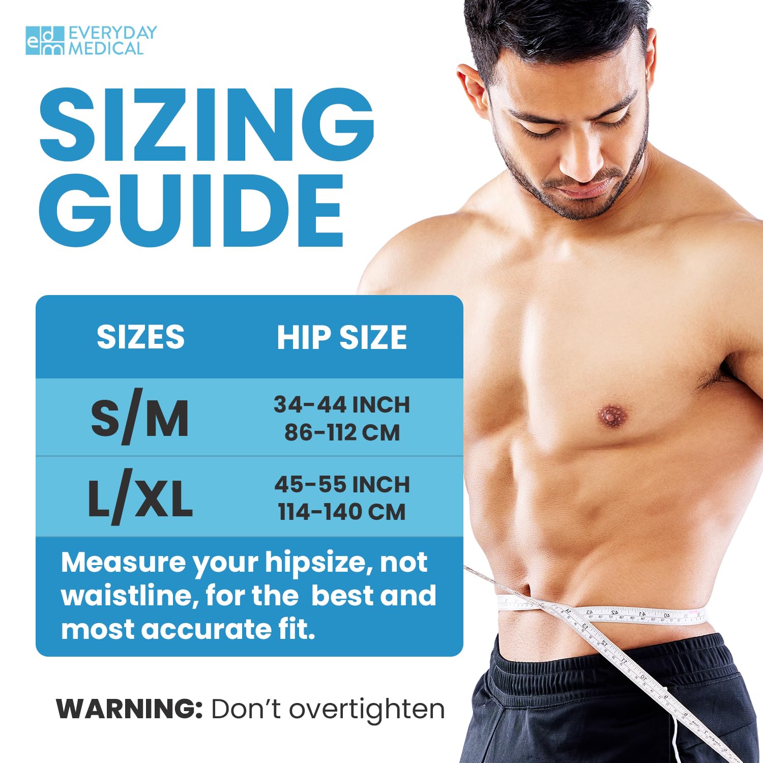 Everyday Medical Inguinal Hernia Support Belt Truss for Left or Right, Adjustable

