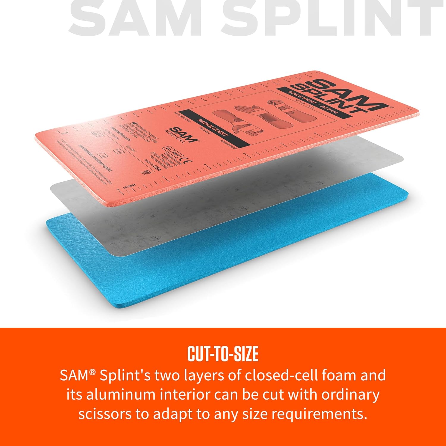 Rescue Essentials SAM Splint Moldable Aluminum Foam Emergency Immobilization Splint

