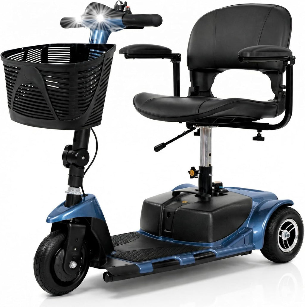 Vive 3-Wheel Electric Mobility Scooter for Adults, Folding Compact Travel Scooter

