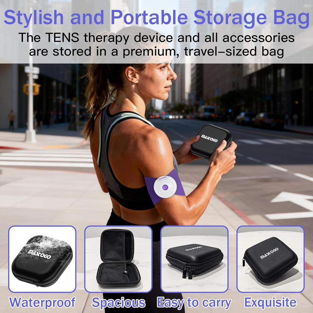 MASTOGO Wireless TENS Unit with Dual Portable Muscle Stimulators, App Control

