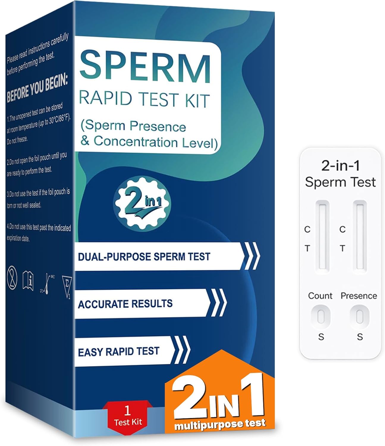 Sperm Fertility Screening Kit 2-in-1 At-Home Semen Analysis for Men

