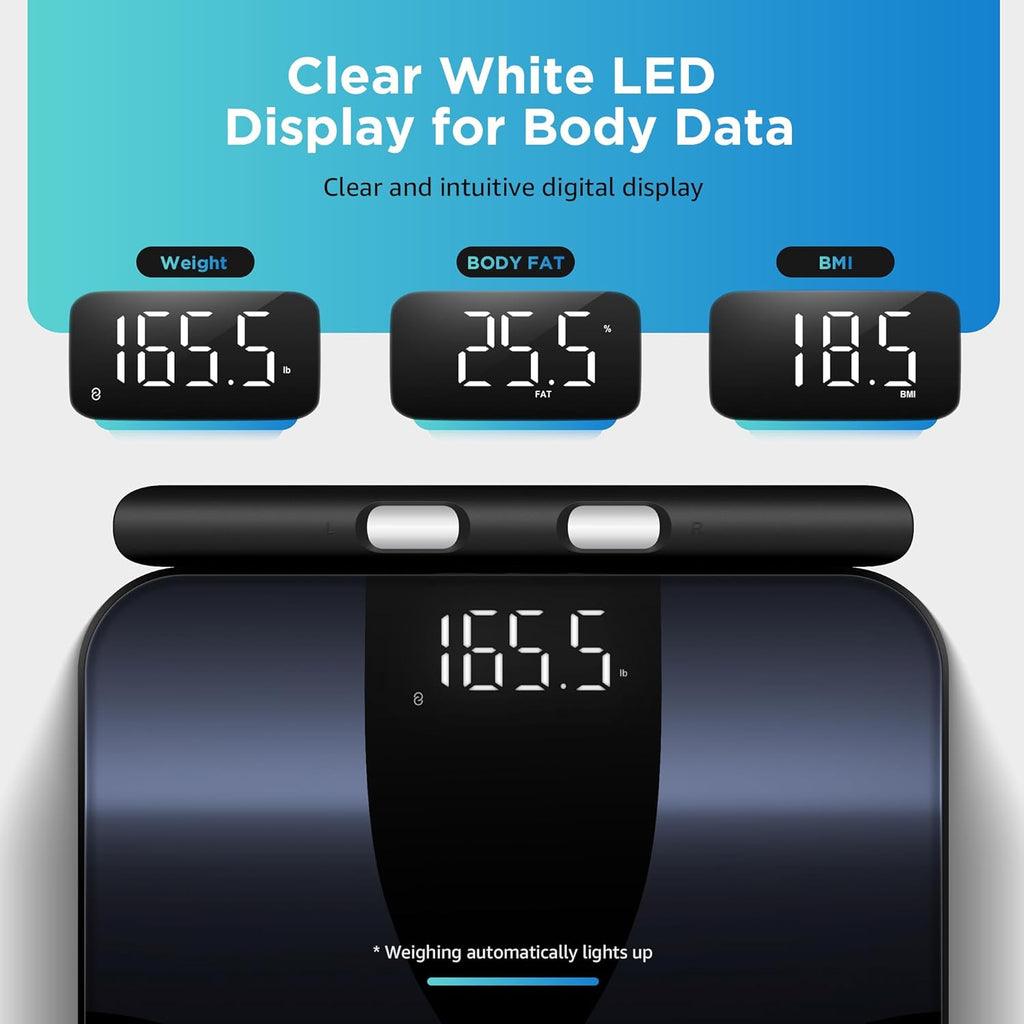 Posture Digital Bathroom Scale with 8-Electrode Body Fat, BMI and Bluetooth Sync

