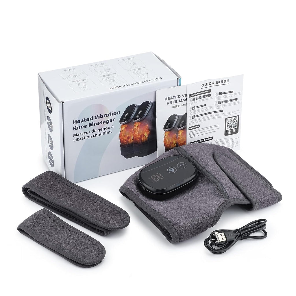 NORTHERN BROTHERS Cordless Heated Knee Massager with Heat & Vibration, USB-C Rechargeable

