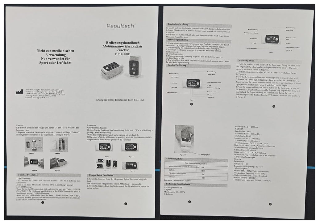 Bluetooth Fingertip Pulse Oximeter with Respiration Rate, Portable SpO2 Monitor

