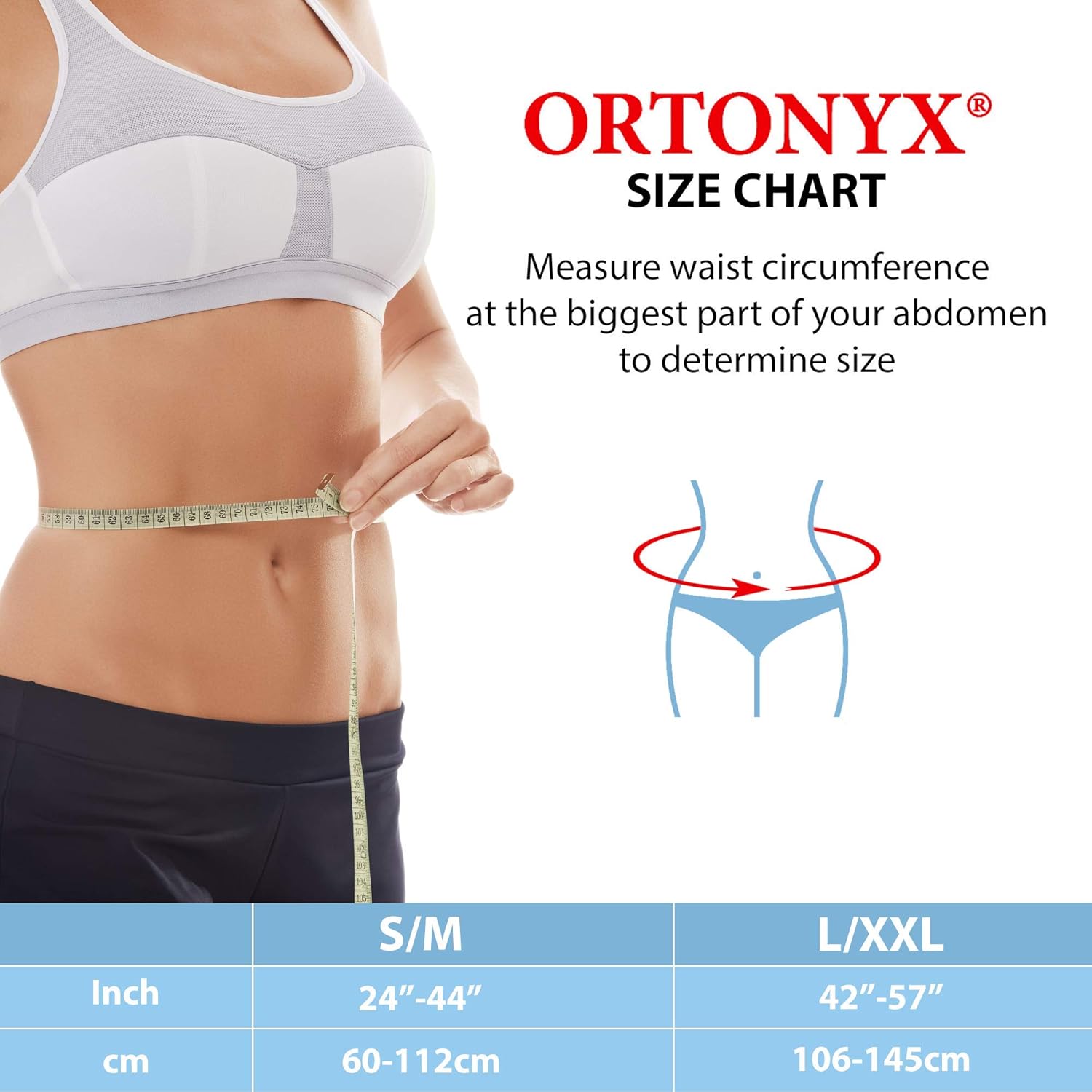 ORTONYX Ergonomic Hernia Belt with Removable Compression Pad for Umbilical Support

