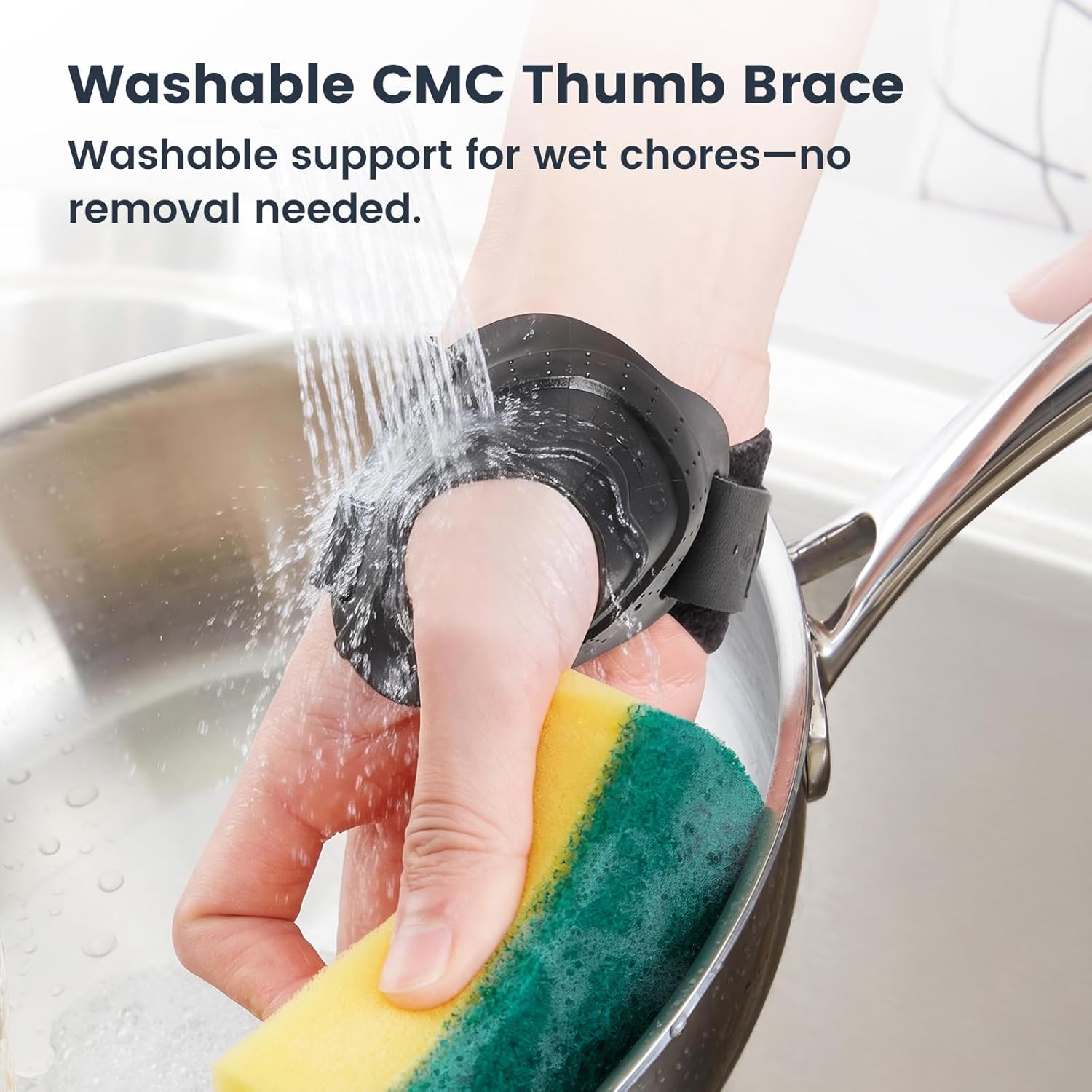 CMC Thumb Support Brace with Firm Wrist Strap, Dual-Density CMC Joint Stabilizer

