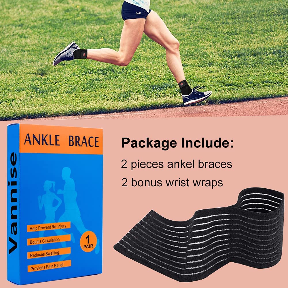 Vinaco Ankle Brace 360° Stabilizing Adjustable Neoprene Ankle Support Wrap

