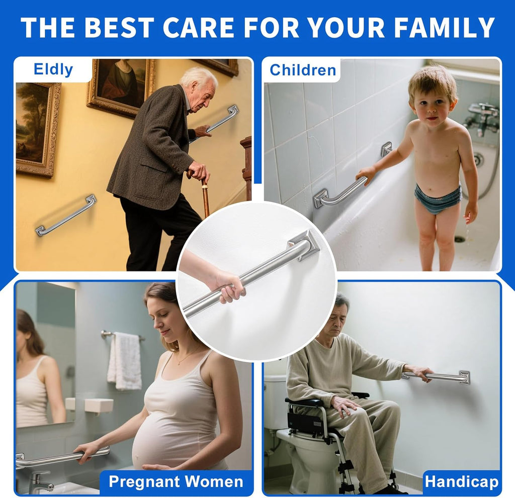 Stainless Steel ADA Grab Bar for Bathroom Shower Tub, 500 lb Load Capacity

