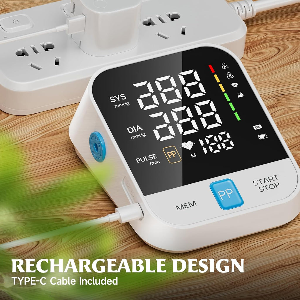 Zerabati Upper Arm Automatic Digital Blood Pressure Monitor with LED Display

