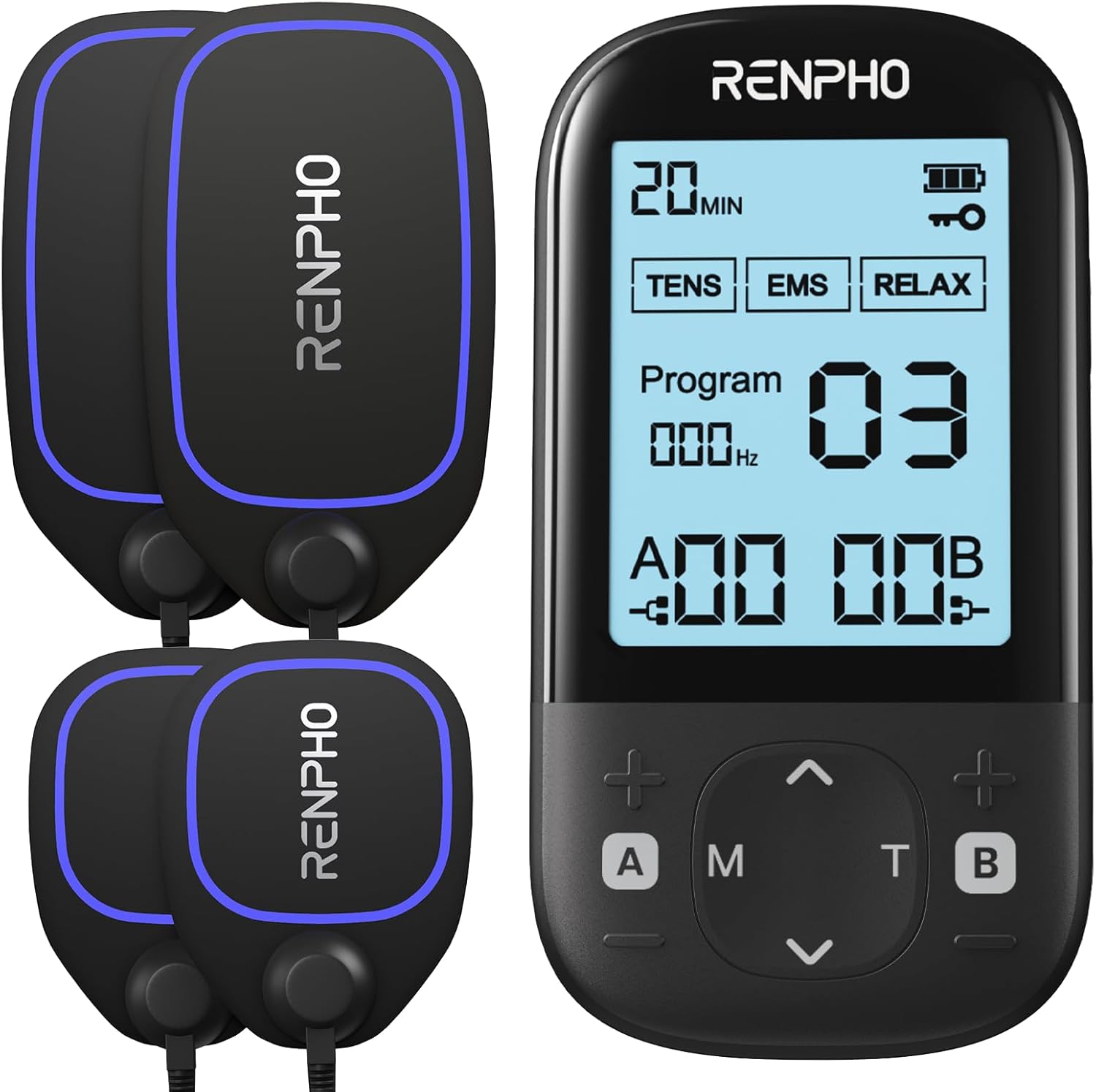 RENPHO TENS EMS Muscle Stimulator Rechargeable Dual Channel for Back Pain Relief

