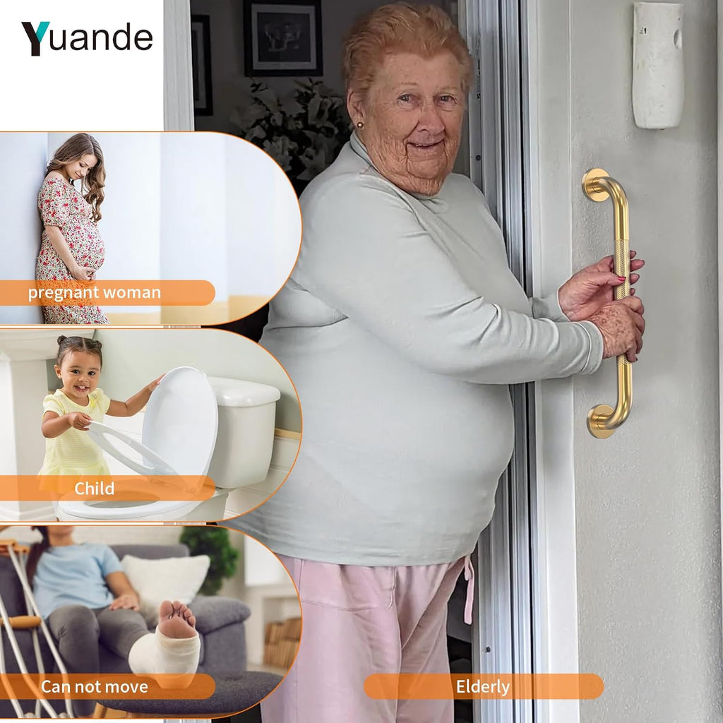 YuanDe Bathroom Shower Grab Bar, Stainless Steel 1 in Knurled Anti-Slip Safety Rail

