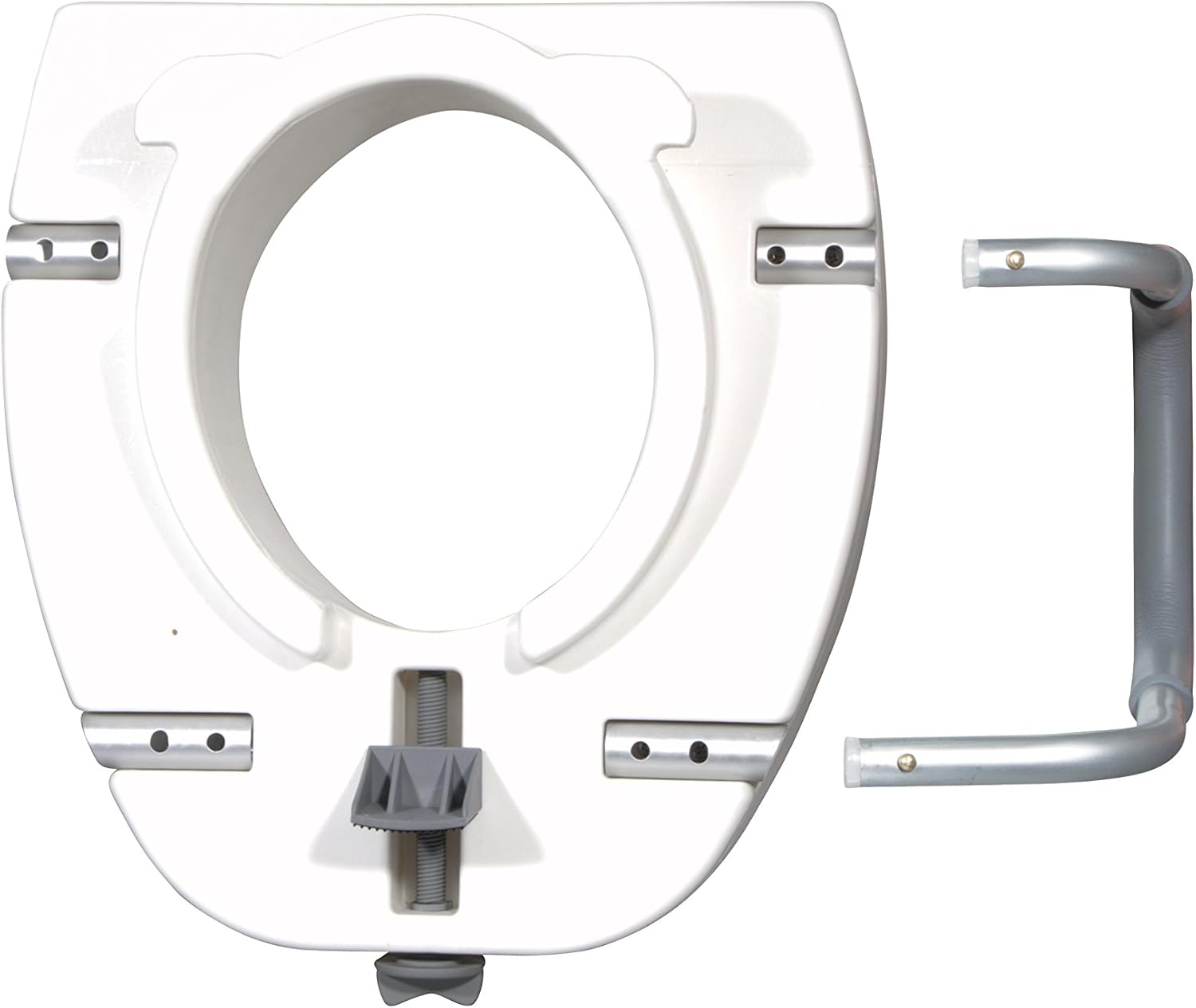 Drive Medical Premium Raised Toilet Seat with Locking Handles and Padded Armrests

