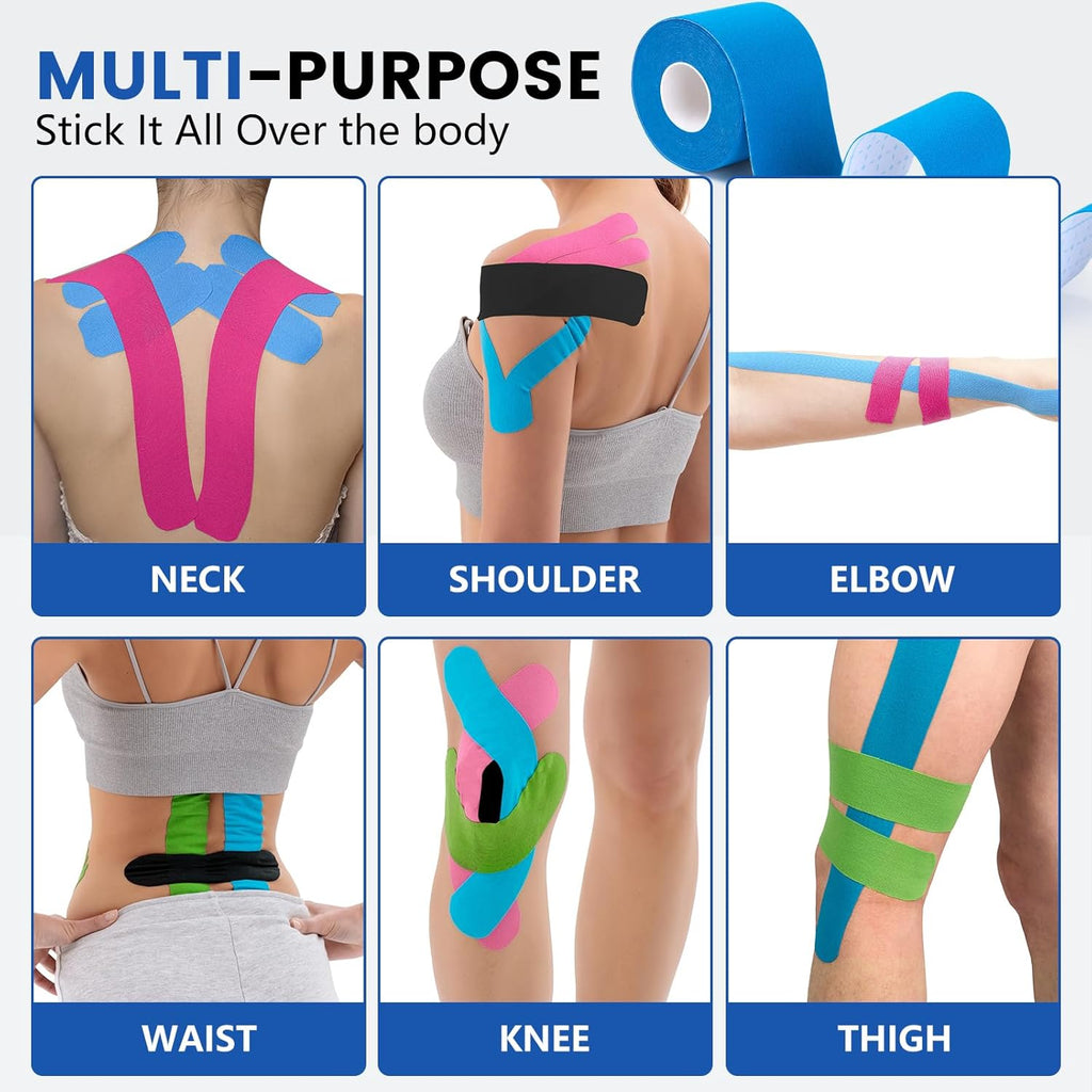 Waterproof Kinesiology Tape for Sports, Elastic Muscle Tape, 2-Inch Wide

