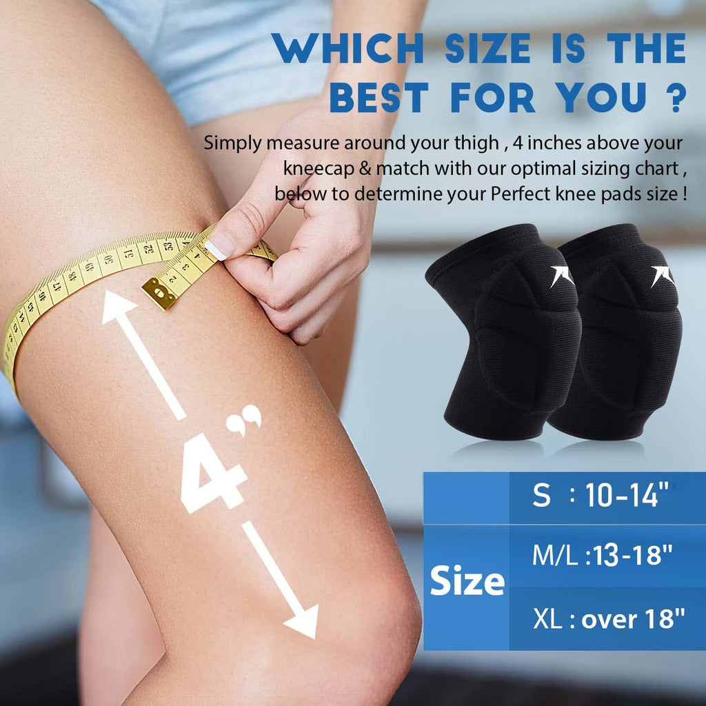 Volleyball Knee Pads Compression Sleeve Support with Shock-Absorbing Contoured Pads

