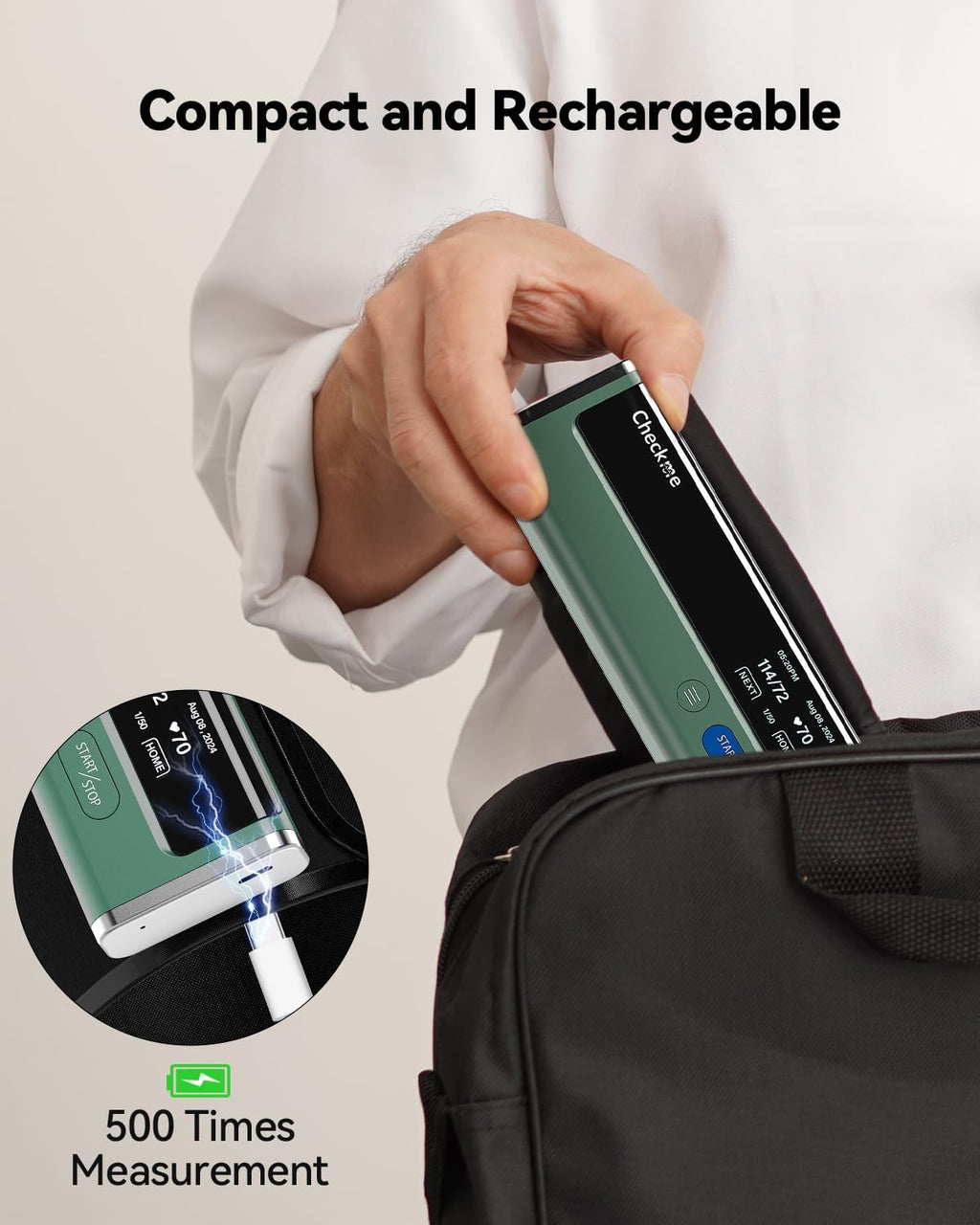Checkme Wireless Upper Arm Blood Pressure Monitor with Bluetooth, App & 50 Readings

