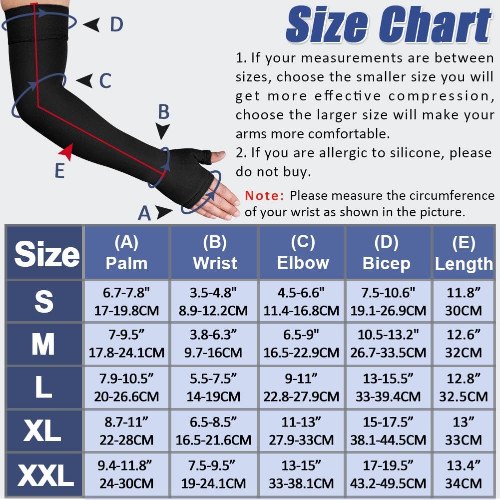 Beister Lymphedema Compression Arm Sleeve with Gauntlet, 20–30 mmHg Graduated


