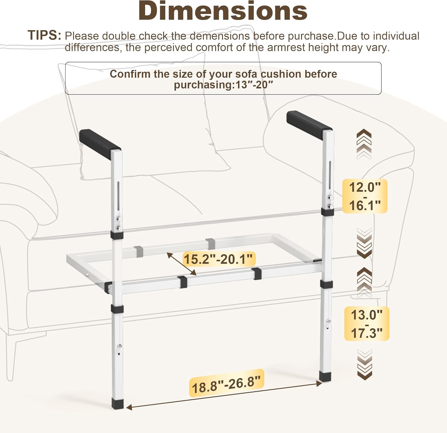 Stand Assist for Elderly Sit-to-Stand Chair Lift for Sofa, Supports 300 lbs

