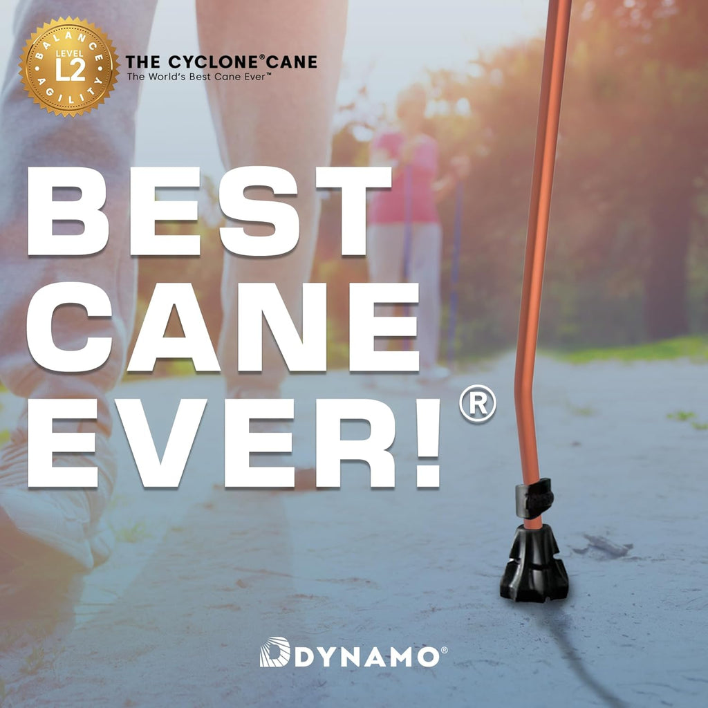 Dynamo Cyclone Adjustable Walking Cane with V-Tech Handgrip for Stability

