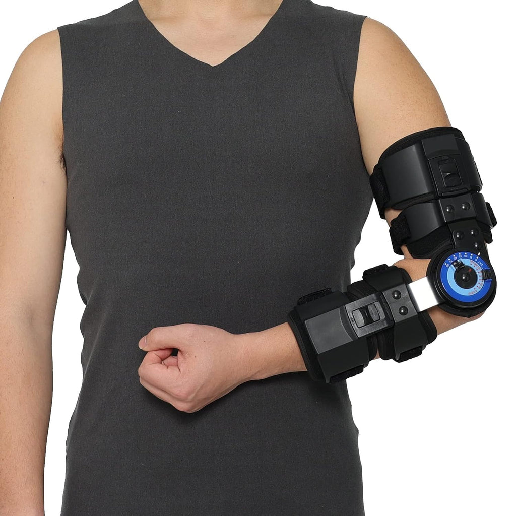 Orthomen Hinged ROM Elbow Brace Adjustable Post-Op Elbow Stabilizer Splint

