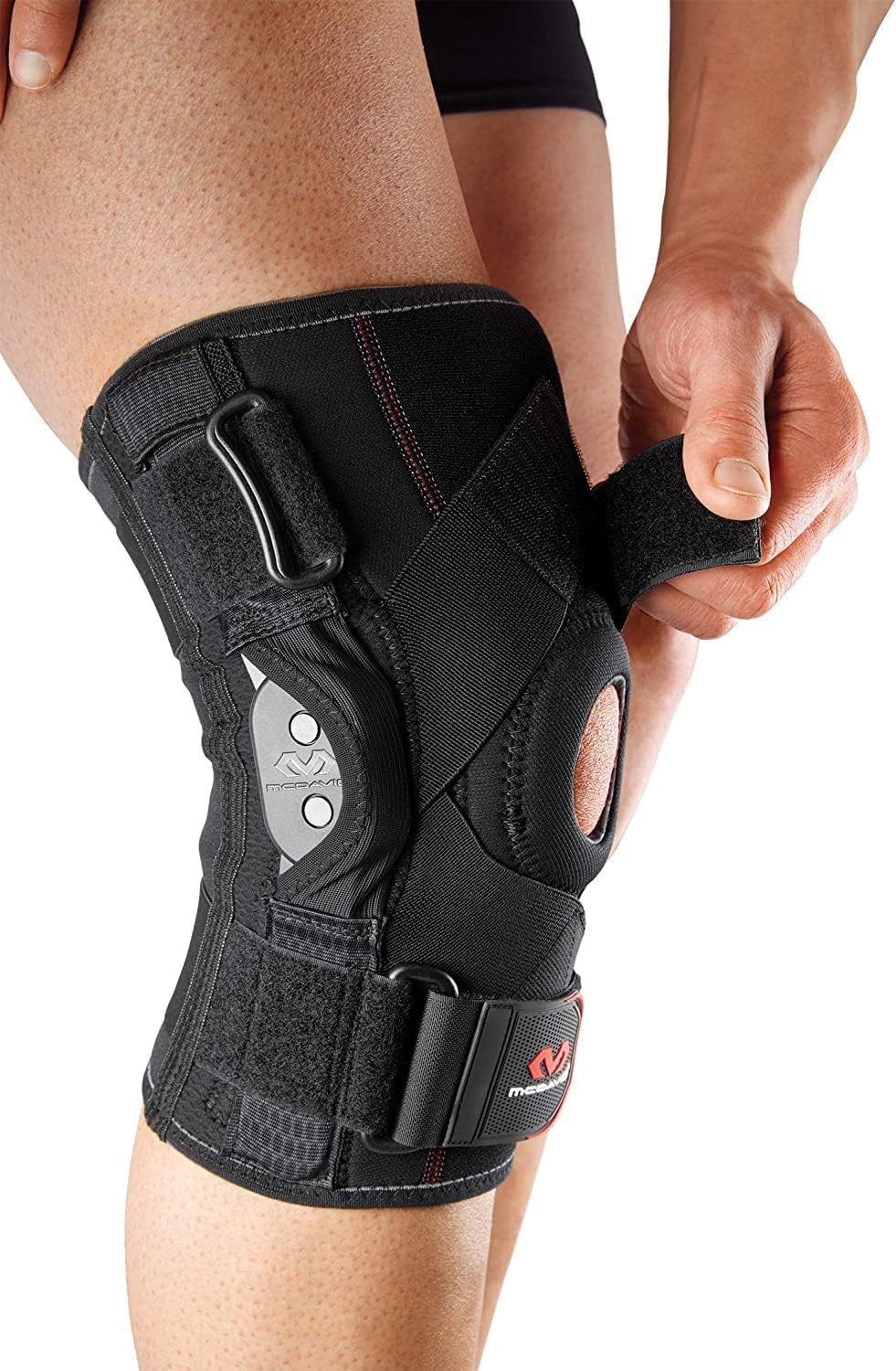 McDavid Hinged Knee Brace with Side Stabilizers, Compression Sleeve and Straps

