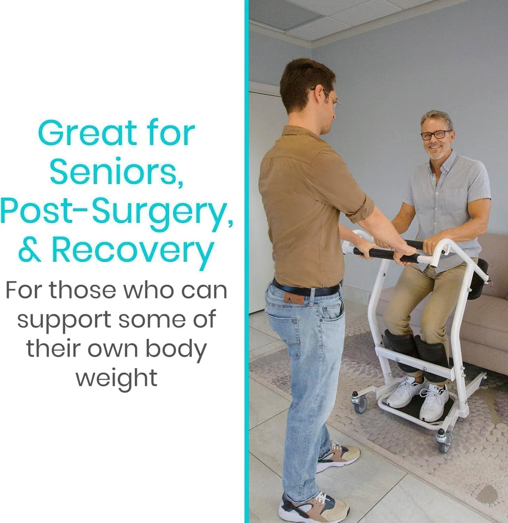 Vive Mobility Patient Mobility Assist Device with Cushioned Seat and Swivel Casters

