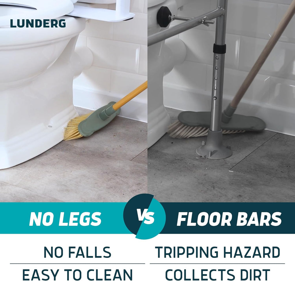 Lunderg Toilet Safety Rails for Seniors, Adjustable Grab Bars, Toilet Seat Handles


