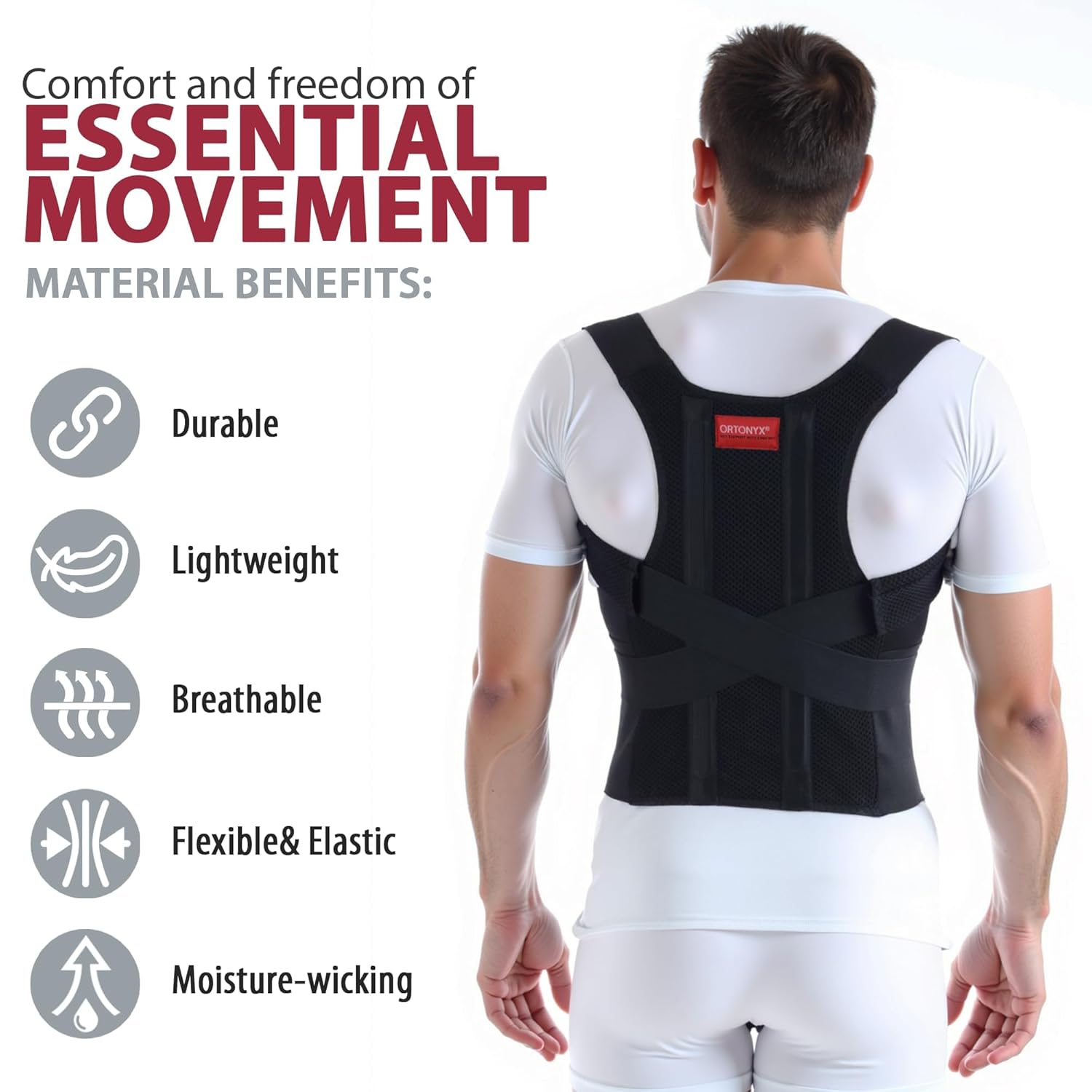 ORTONYX Comfort Back Brace Posture Corrector with Thoracic Support

