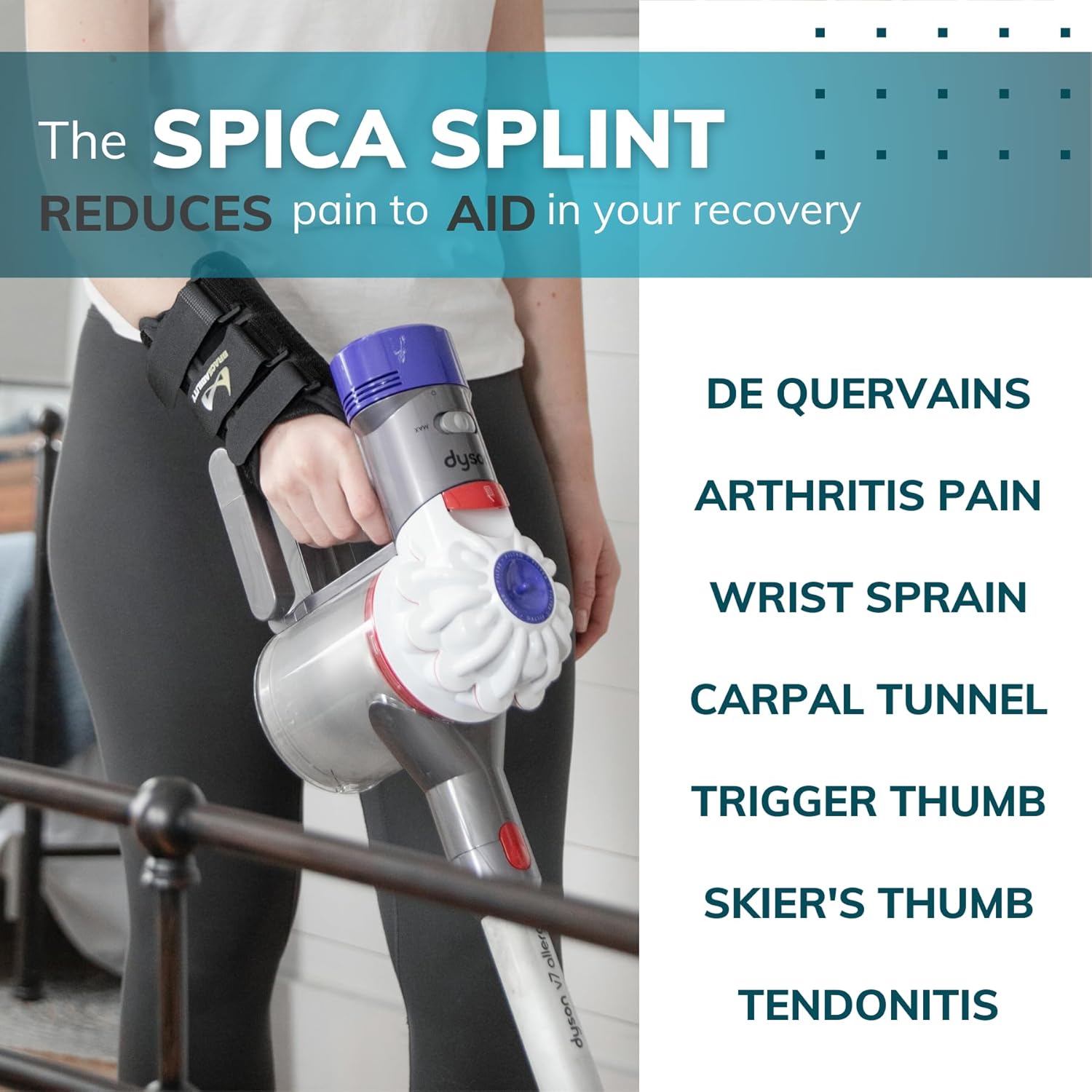 BraceAbility Thumb Spica Splint Wrist and Thumb Brace for De Quervain’s Tenosynovitis

