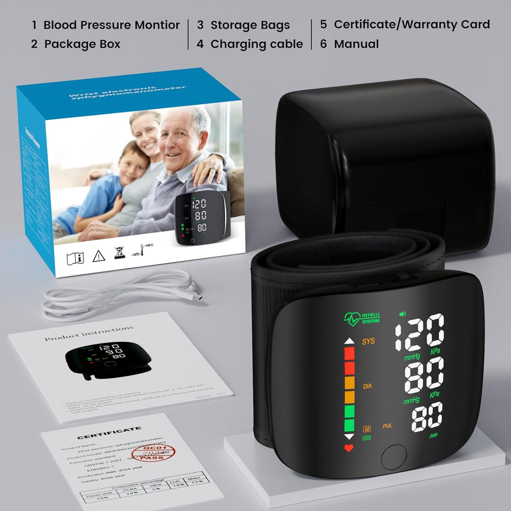Double Love Wrist Blood Pressure Monitor with Touch Screen LED Display, Carry Case

