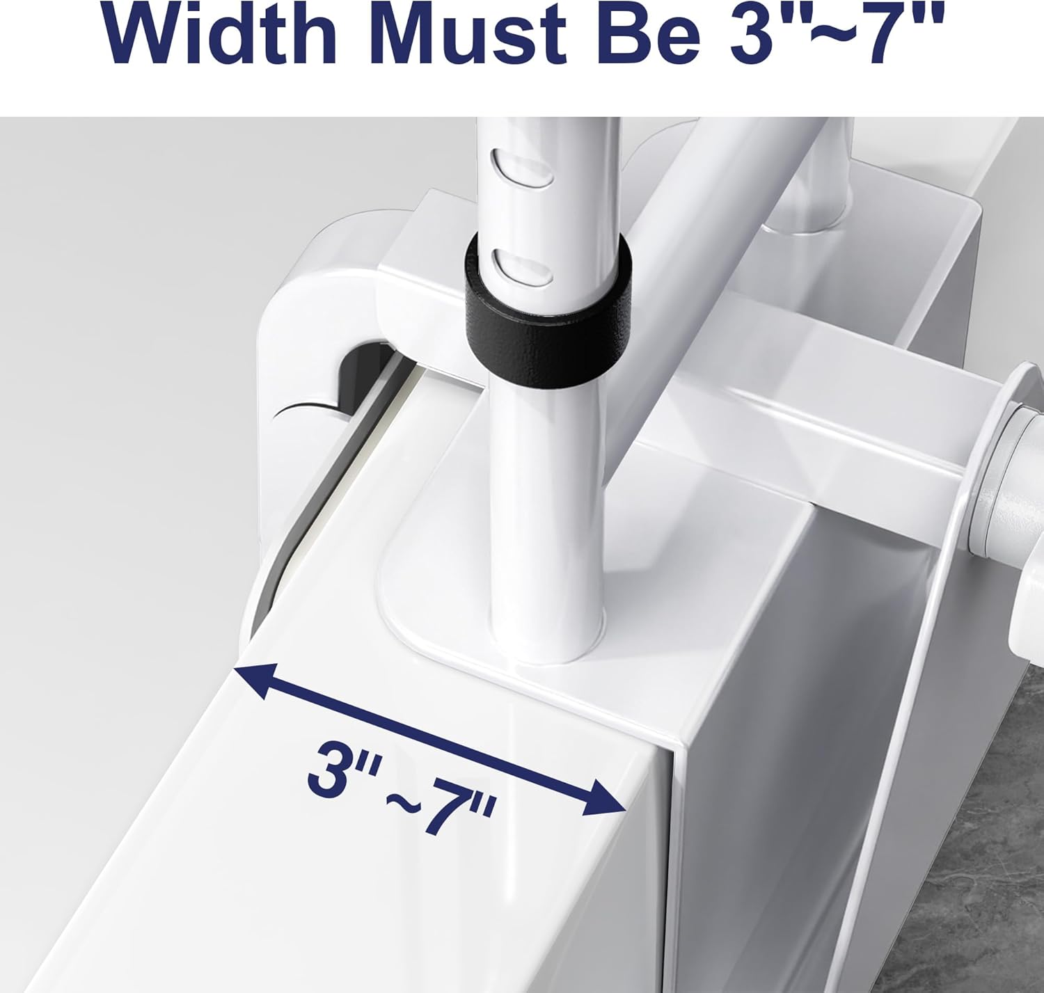 Adjustable Height Tub Grab Bar, Clamp-On Safety Rail with Non-Slip Handle, 300 lb

