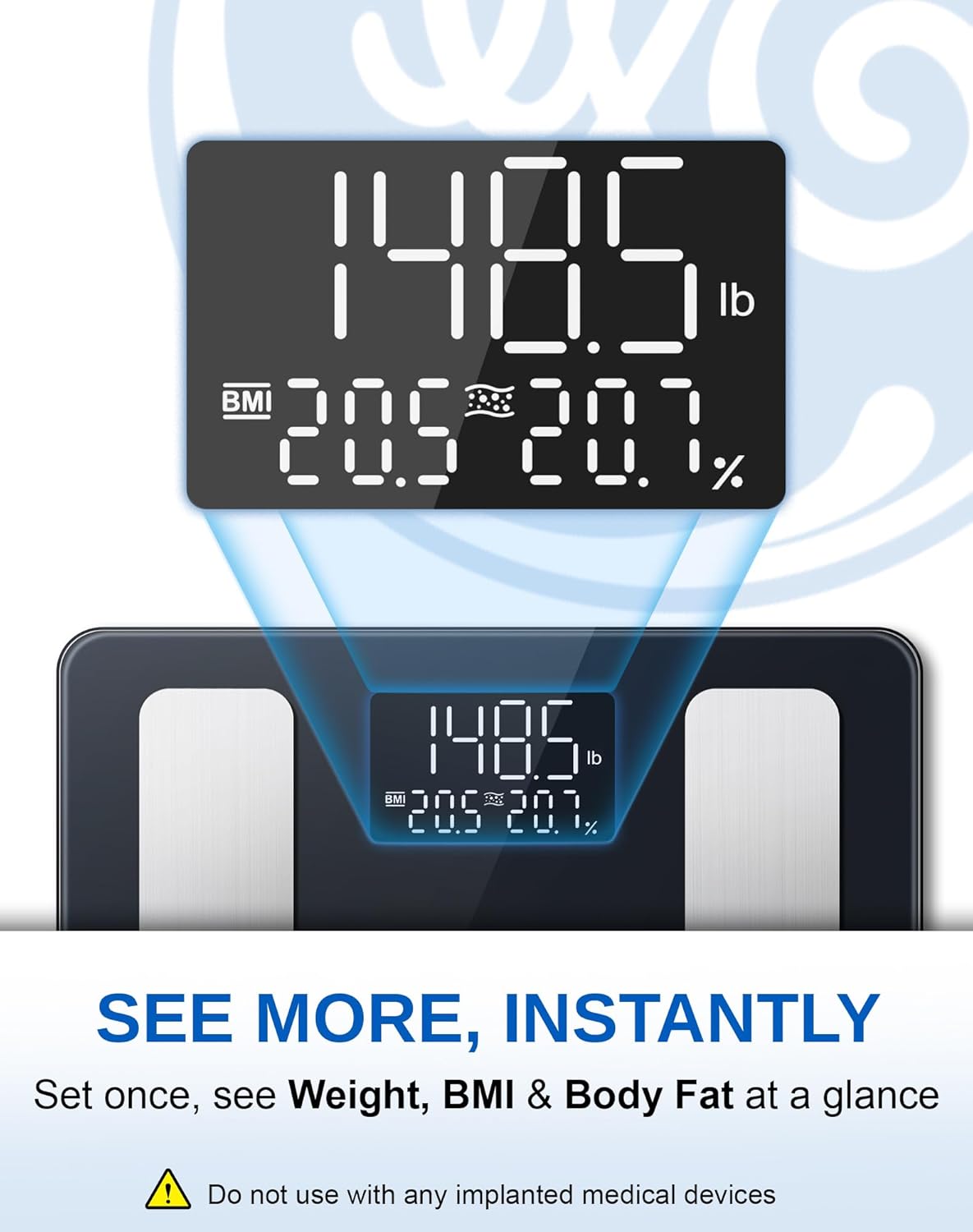 GE Smart Scale Body Weight, BMI & Body Fat Digital Bathroom Scale with Bluetooth Sync

