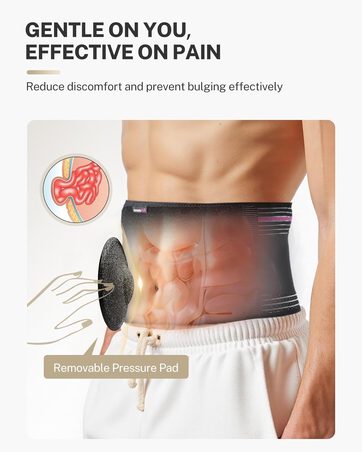 Umbilical Hernia Belt with Pressurized Strap, 3D Support Pad, Adjustable Men/Women

