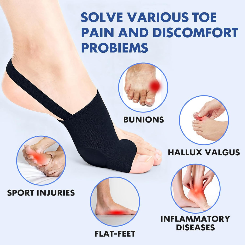 QCCL Bunion Corrector for Big Toe, Hallux Valgus Gel Cushion with Anti-Slip Pads

